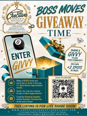 BOSS MOVES, Posh LIVE GIVEAWAY Share Show, Community Event Participation